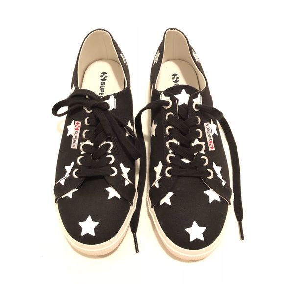 Superga Black with Stars Sneakers - Picture 2 of 8